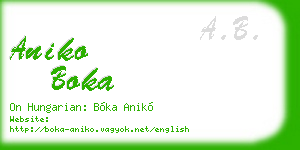 aniko boka business card